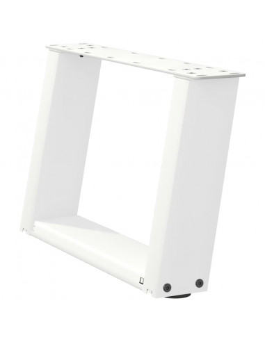 Gambe Tavolino da Caffè a U 2 pz Bianco 40x(30-31)cm in Acciaio