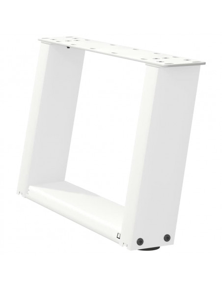 Gambe Tavolino da Caffè a U 2 pz Bianco 40x(30-31)cm in Acciaio