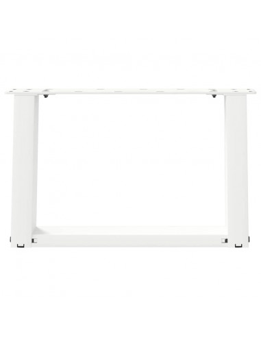 Gambe Tavolino da Caffè a U 2 pz Bianco 40x(30-31)cm in Acciaio
