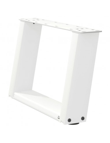 Gambe Tavolino da Caffè a U 2 pz Bianco 50x(30-31)cm in Acciaio