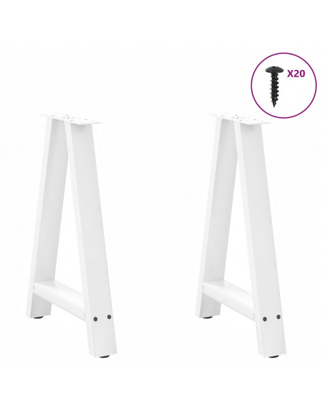 Gambe Tavolino da Caffè a A 2pz Bianco 50x(72-73) cm Acciaio