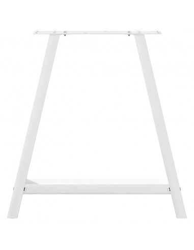 Gambe per tavolo da pranzo a forma di A 2 pz bianche 70x(72-73) cm in acciaio