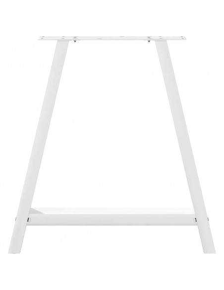 Gambe per tavolo da pranzo a forma di A 2 pz bianche 70x(72-73) cm in acciaio