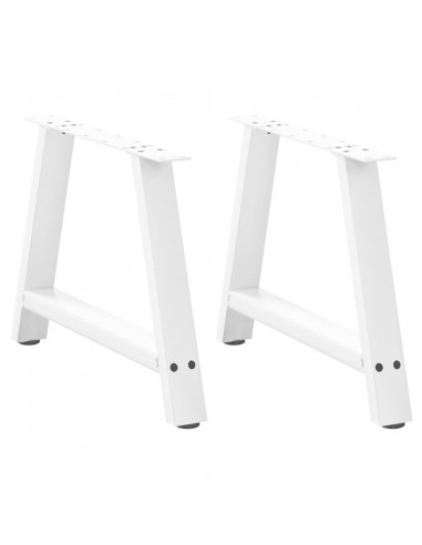 Gambe Tavolino da Caffè a A 2 pz Bianco 70x(42-43) cm Acciaio