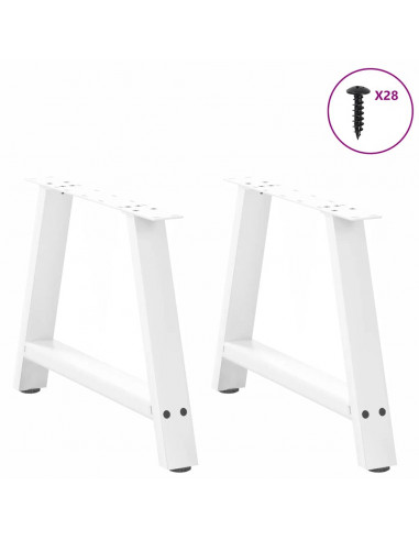 Gambe Tavolino da Caffè a A 2 pz Bianco 70x(42-43) cm Acciaio