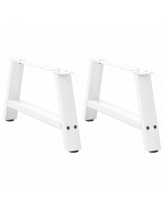 Gambe Tavolino da Caffè a A 2 pz Bianco 70x(30-31) cm Acciaio
