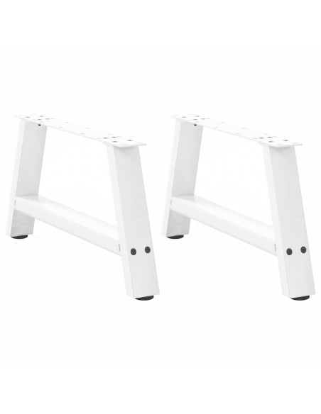 Gambe Tavolino da Caffè a A 2 pz Bianco 70x(30-31) cm Acciaio