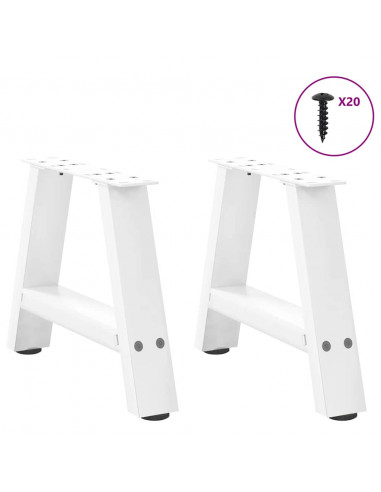 Gambe Tavolino da Caffè a A 2pz Bianco 40x(30-31) cm Acciaio