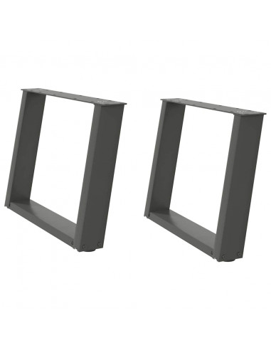 Gambe Tavolino Caffè a U 2 pz Antracite 60x(42-43) cm Acciaio