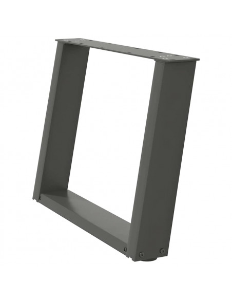 Gambe Tavolino Caffè a U 2 pz Antracite 60x(42-43) cm Acciaio