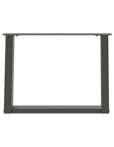 Gambe Tavolino Caffè a U 2 pz Antracite 60x(42-43) cm Acciaio