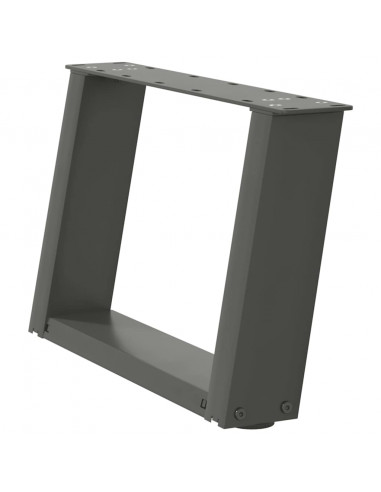 Gambe Tavolino Caffè a U 2 pz Antracite 50x(30-31)cm in Acciaio