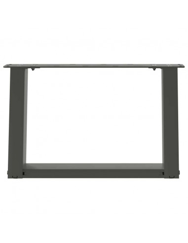 Gambe Tavolino Caffè a U 2 pz Antracite 50x(30-31)cm in Acciaio