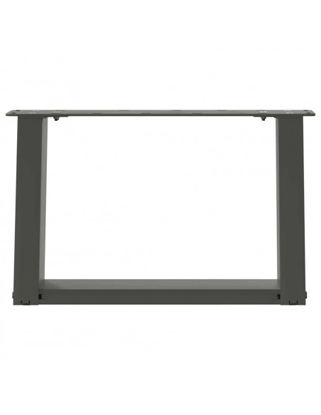 Gambe Tavolino Caffè a U 2 pz Antracite 50x(30-31)cm in Acciaio
