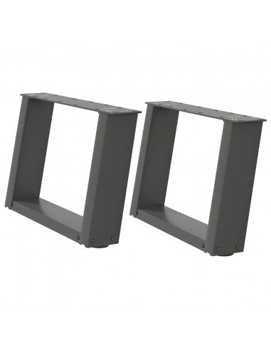 Gambe Tavolino Caffè a U 2 pz Antracite 40x(30-31)cm in Acciaio