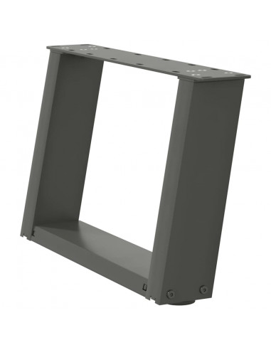 Gambe Tavolino Caffè a U 2 pz Antracite 40x(30-31)cm in Acciaio