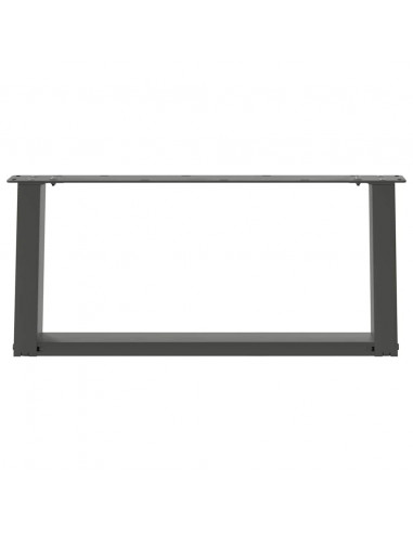 Gambe Tavolino Caffè a U 2 pz Antracite 60x(30-31)cm in Acciaio