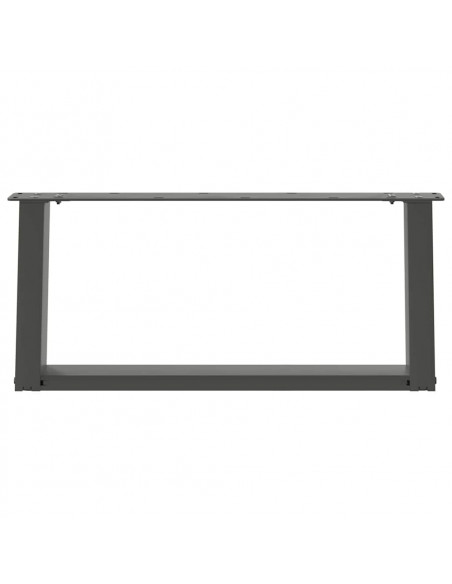 Gambe Tavolino Caffè a U 2 pz Antracite 60x(30-31)cm in Acciaio