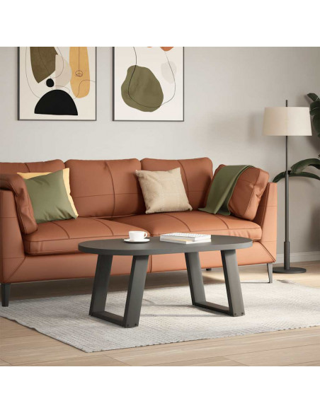 Gambe Tavolino Caffè a U 2 pz Antracite 50x(42-43) cm Acciaio
