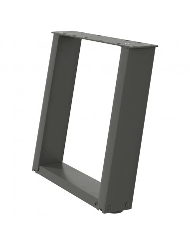 Gambe Tavolino Caffè a U 2 pz Antracite 50x(42-43) cm Acciaio