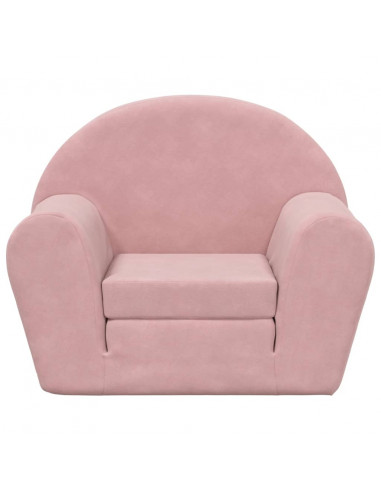 Divano Letto per Bambini Rosa in Morbido Peluche