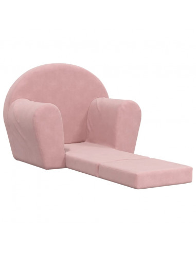 Divano Letto per Bambini Rosa in Morbido Peluche