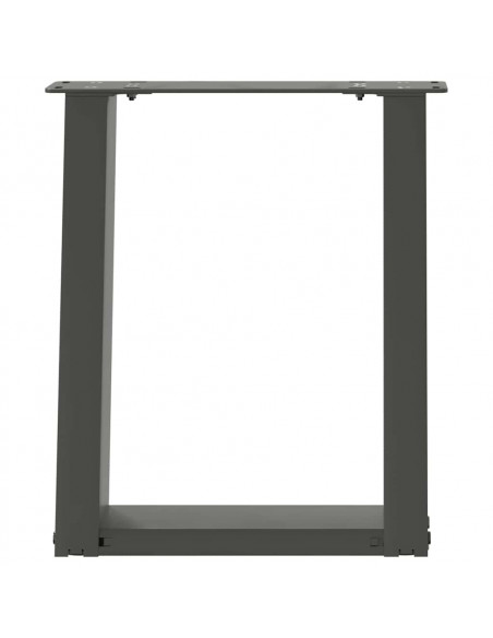 Gambe Tavolino Caffè a U 2 pz Antracite 28x(42-43) cm Acciaio