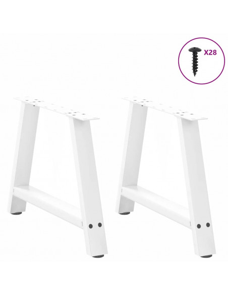 Gambe Tavolino Caffè a A 2 pz Bianco 60x(42-43) cm Acciaio