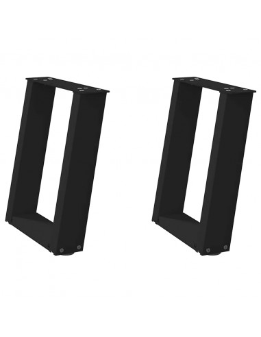 Gambe Tavolino Caffè a U 2 pz Nero 38x(42-43)cm Acciaio