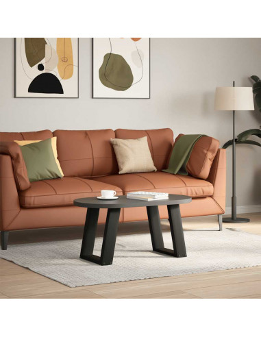 Gambe Tavolino Caffè a U 2 pz Nero 38x(42-43)cm Acciaio