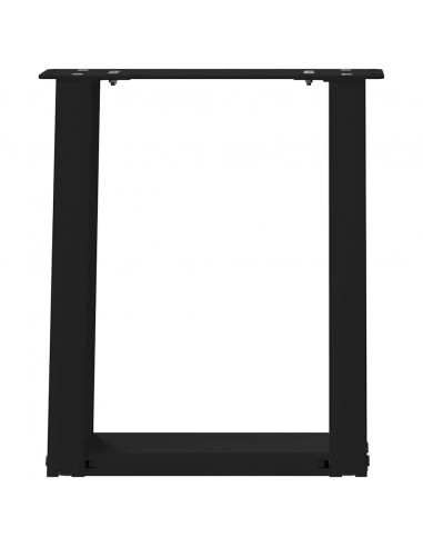 Gambe Tavolino Caffè a U 2 pz Nero 38x(42-43)cm Acciaio