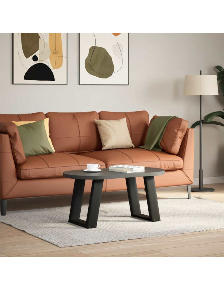 Gambe Tavolino Caffè a U 2 pz Nero 28x(42-43) cm Acciaio