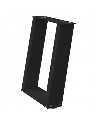 Gambe Tavolino Caffè a U 2 pz Nero 28x(42-43) cm Acciaio