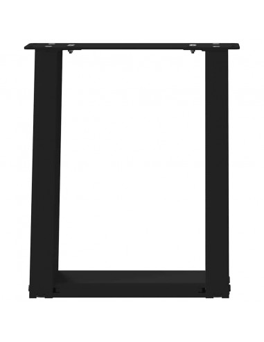 Gambe Tavolino Caffè a U 2 pz Nero 28x(42-43) cm Acciaio