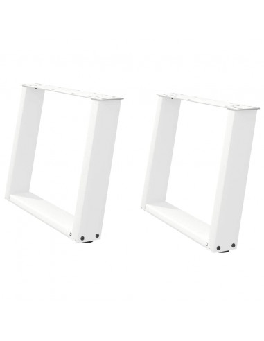 Gambe Tavolino Caffè a U 2 pz Bianco 70x(42-43) cm Acciaio