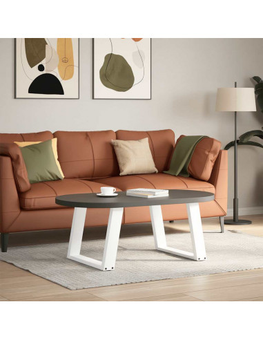 Gambe Tavolino Caffè a U 2 pz Bianco 60x(42-43) cm Acciaio