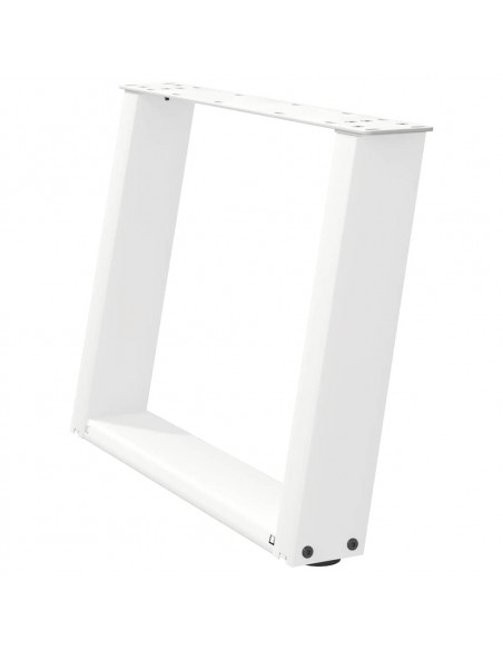 Gambe Tavolino Caffè a U 2 pz Bianco 60x(42-43) cm Acciaio