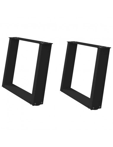 Gambe Tavolino Caffè a U 2 pz Nero 60x(42-43)cm Acciaio