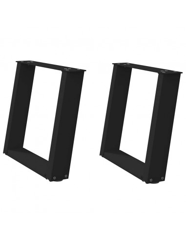 Gambe Tavolino Caffè a U 2 pz Nero 50x(42-43) cm in Acciaio