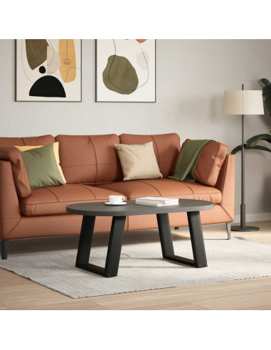 Gambe Tavolino Caffè a U 2 pz Nero 50x(42-43) cm in Acciaio