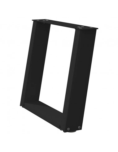 Gambe Tavolino Caffè a U 2 pz Nero 50x(42-43) cm in Acciaio