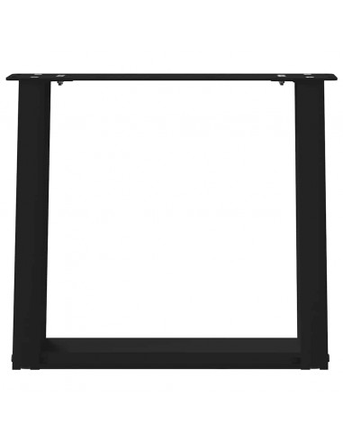 Gambe Tavolino Caffè a U 2 pz Nero 50x(42-43) cm in Acciaio