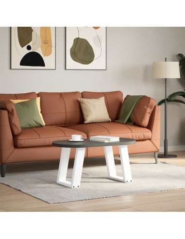 Gambe Tavolino Caffè a U 2 pz Bianco 28x(42-43) cm Acciaio