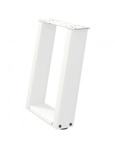 Gambe Tavolino Caffè a U 2 pz Bianco 28x(42-43) cm Acciaio