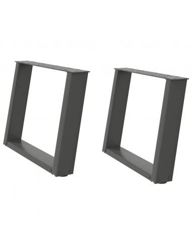 Gambe Tavolino Caffè a U 2 pz Antracite 70x(42-43) cm Acciaio