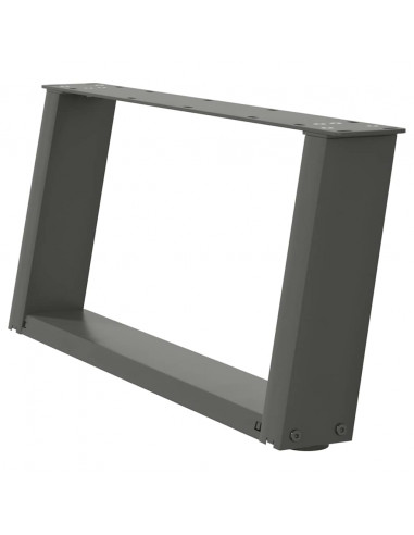 Gambe Tavolino Caffè a U 2 pz Antracite 70x(30-31)cm in Acciaio