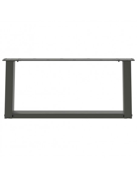 Gambe Tavolino Caffè a U 2 pz Antracite 70x(30-31)cm in Acciaio