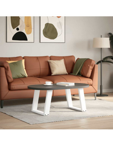 Gambe Tavolino Caffè a U 2 pz Bianco 50x(42-43) cm Acciaio