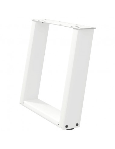 Gambe Tavolino Caffè a U 2 pz Bianco 50x(42-43) cm Acciaio