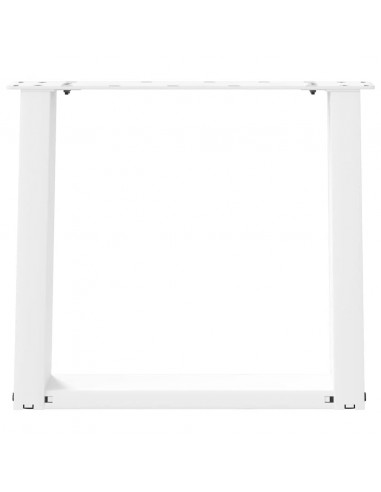 Gambe Tavolino Caffè a U 2 pz Bianco 50x(42-43) cm Acciaio